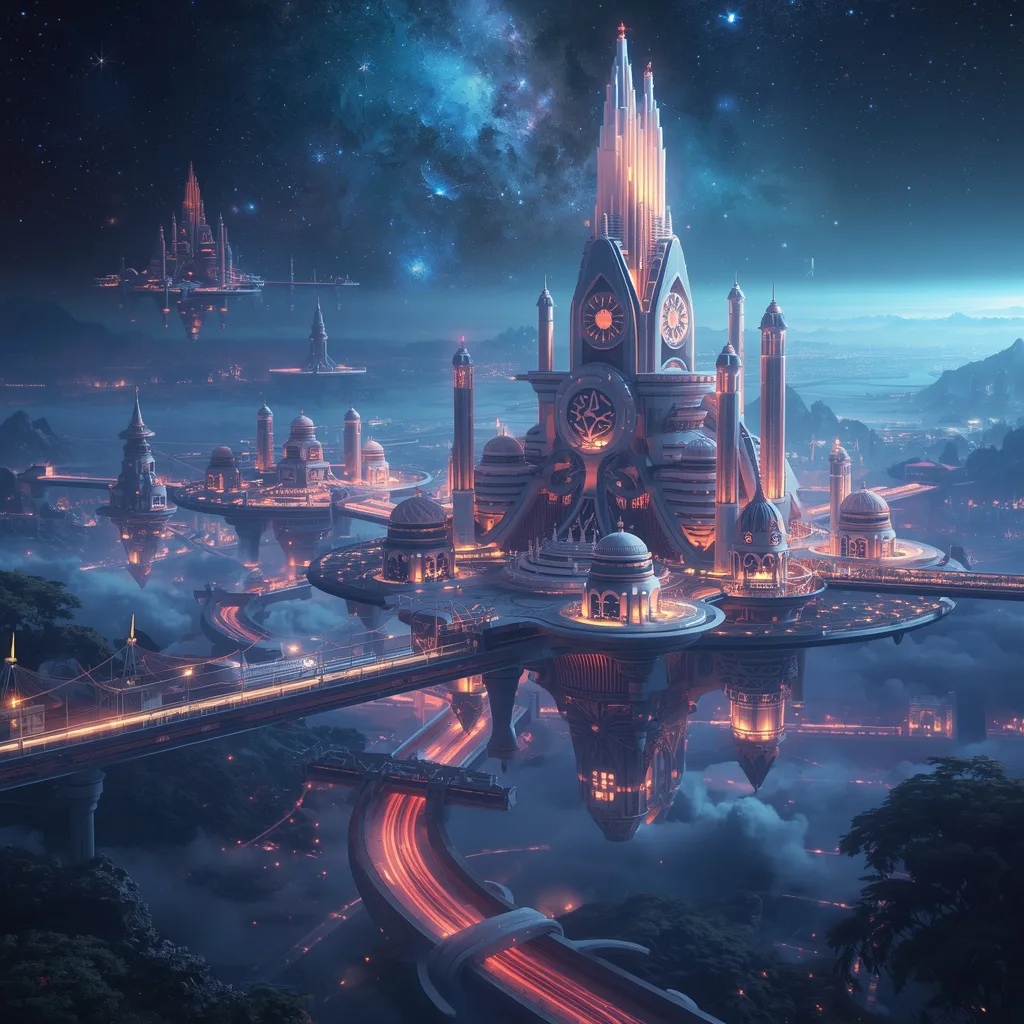 Giant Luxury Camera Flash City Illuminating Entire Cosmic Landscapes – Intricate Mandala Art Designs prompts – AI generated example