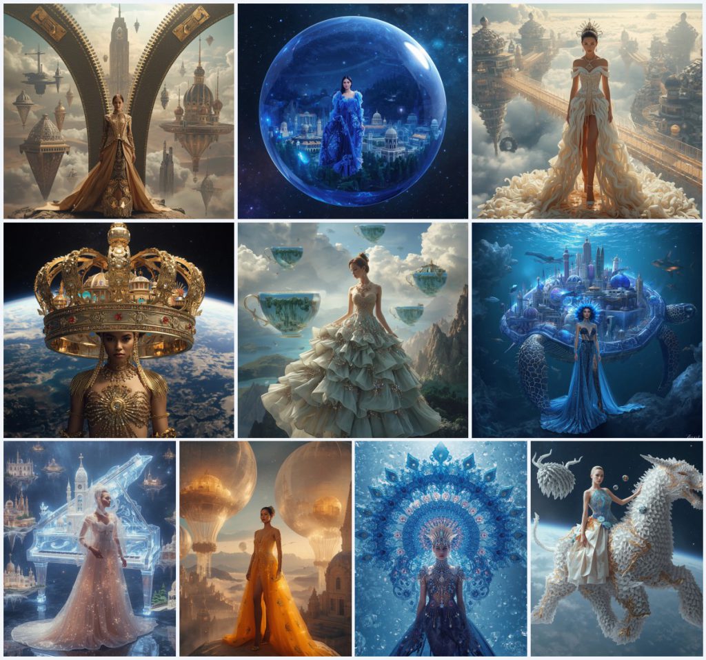 Best 10 prompts for ChatGPT: Heavily Detailed Attire and Colorful Backdrops | beautiful ai prompt — AI image prompt