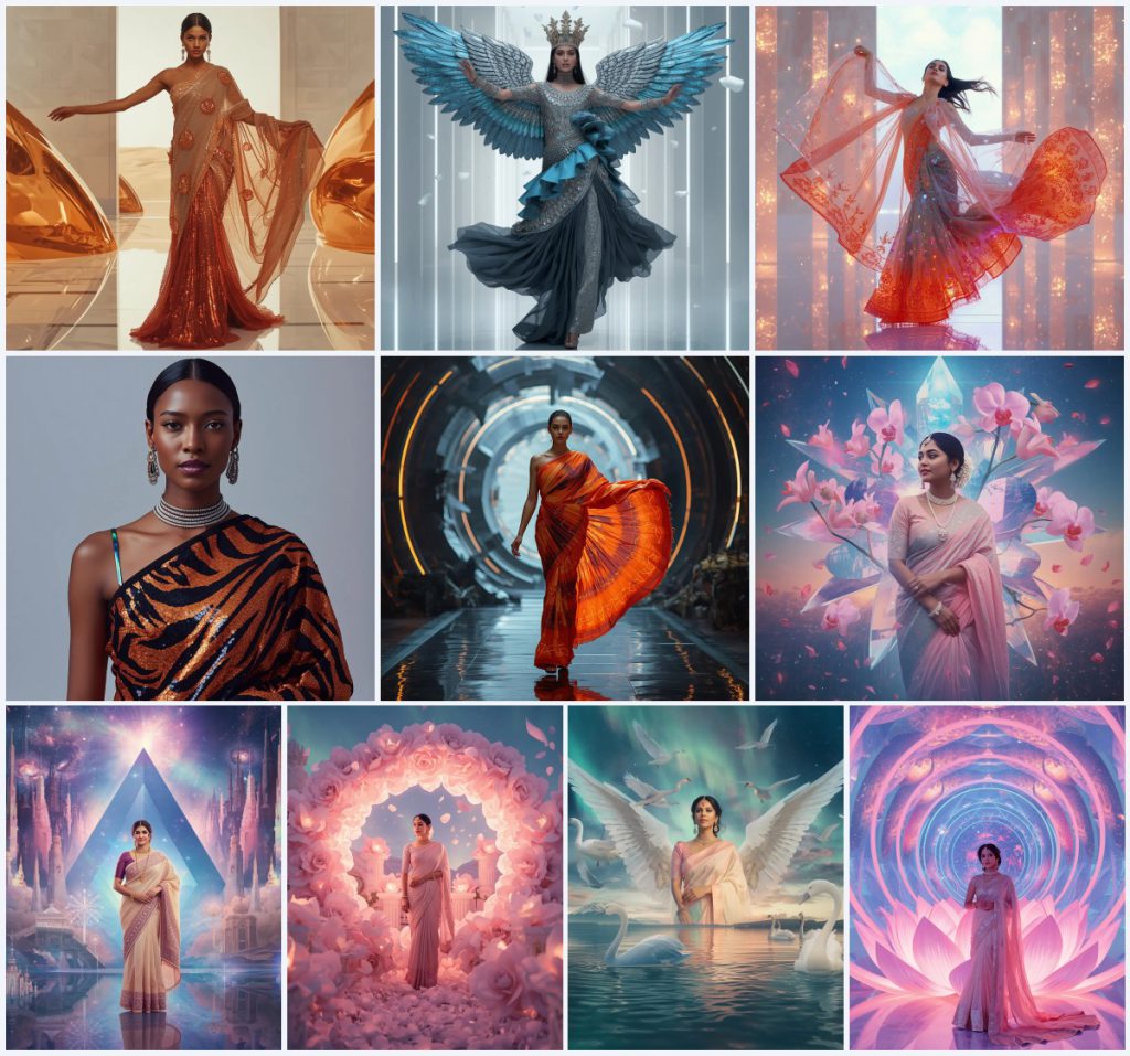 Bollywood Inspired Saree AI Prompts for Dramatic and Glamorous Looks | best saree prompt for gemini girl — AI image prompt