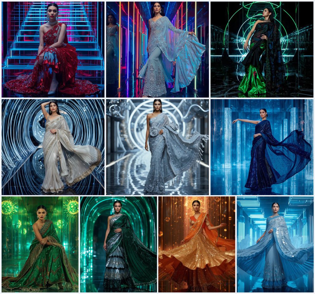 Ethereal Net Embroidery Saree AI Prompts for Delicate Charm | Traditional saree prompt for instagram — AI image prompt