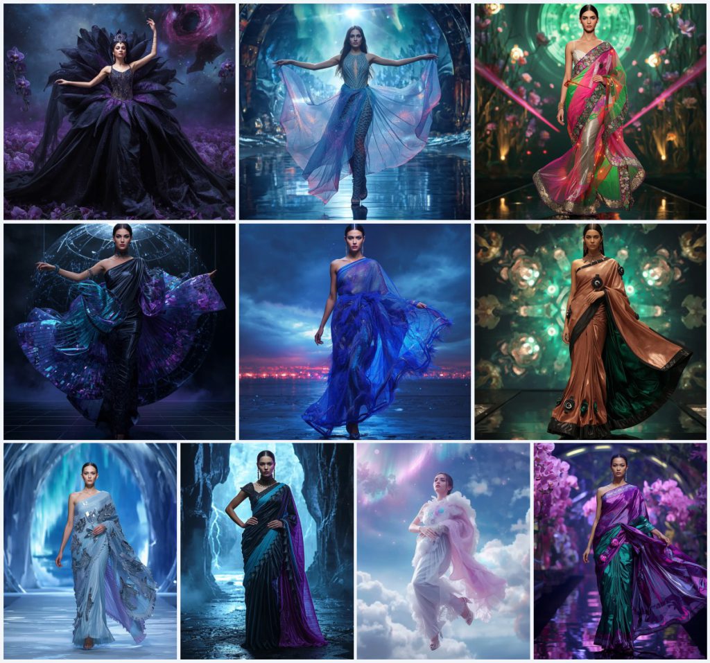 Ethereal Ombre Saree AI Prompts for Gradient Color Beauty | Prompt seen Gemini girl Instagram — AI image prompt