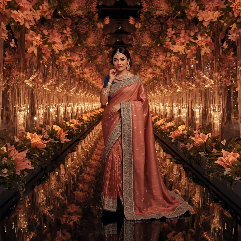 Festival Fancy Saree Infinity Luxury Crystal Garden Queen | chatgpt photo editing prompts for girl copy paste — AI image prompt