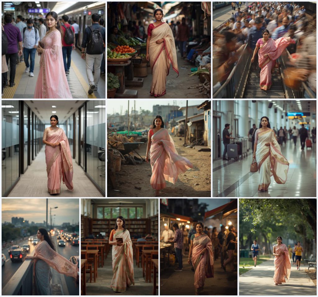 Vibrant Linen Silk Saree AI Prompts for Blended Fabric Elegance | chatgpt photo editing prompts new — AI image prompt