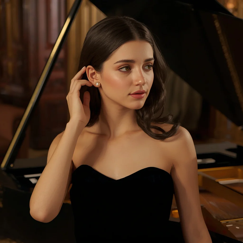Beautiful Girl with a Delicate Pearl Earring — AI image prompt